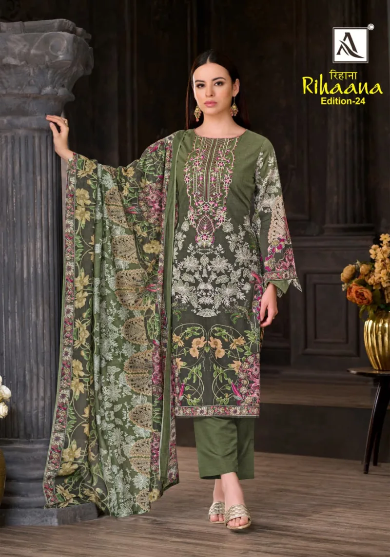 Rihaana Vol 24 By Alok Suit Cambric Cotton Dress Material